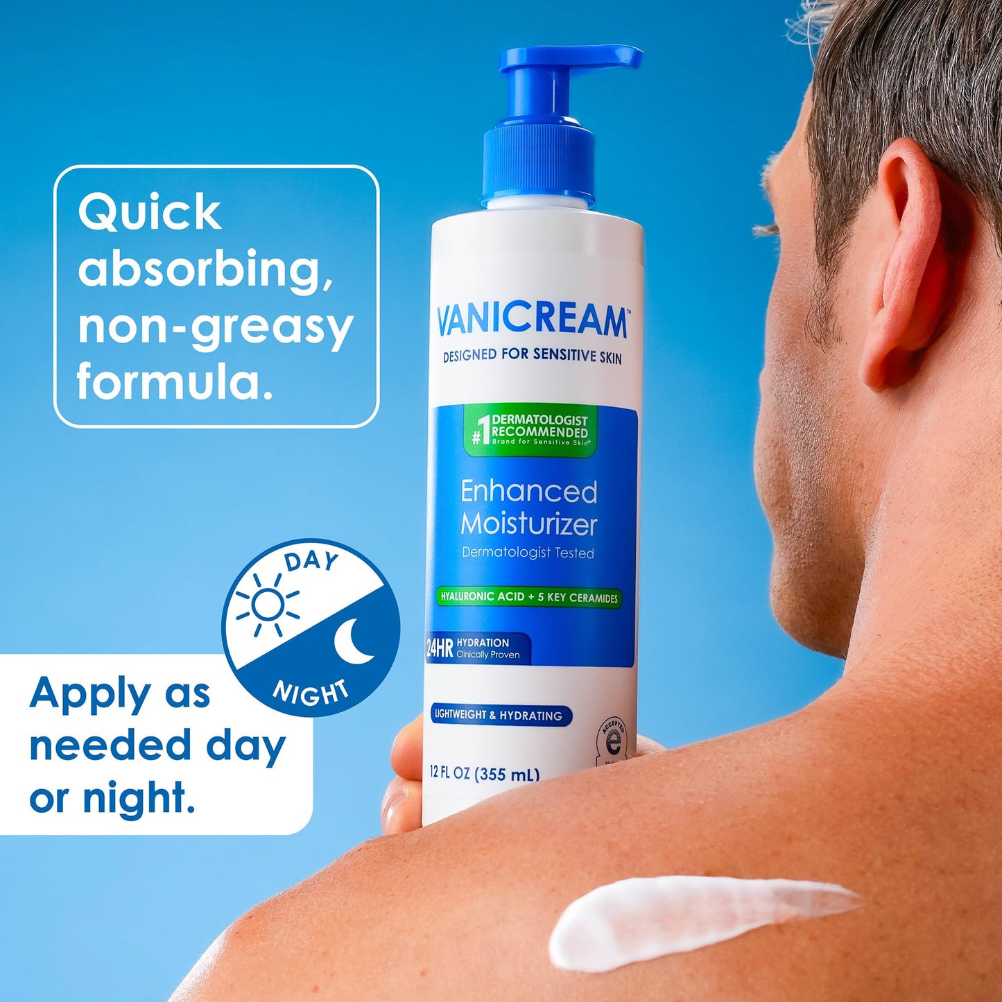 Vanicream Enhanced Moisturizer, 12 fl oz, Formulated without Common Irritants, Body Moisturizer, All-Day Hydration with Hyaluronic Acid - PrimeBioHealth - canada supplements