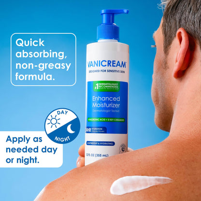 Vanicream Enhanced Moisturizer, 12 fl oz, Formulated without Common Irritants, Body Moisturizer, All-Day Hydration with Hyaluronic Acid - PrimeBioHealth - canada supplements