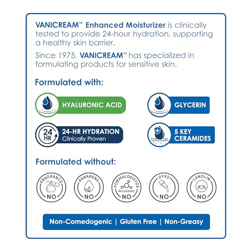 Vanicream Enhanced Moisturizer, 12 fl oz, Formulated without Common Irritants, Body Moisturizer, All-Day Hydration with Hyaluronic Acid - PrimeBioHealth - canada supplements