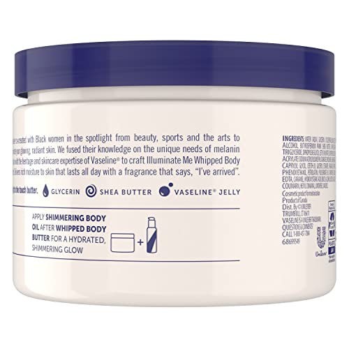 Vaseline Illuminate Me Shea Butter Whipped Body Butter for Melanin Rich Skin Provides 24 Hour Moisturization for Dry Skin 11 oz - PrimeBioHealth - canada supplements