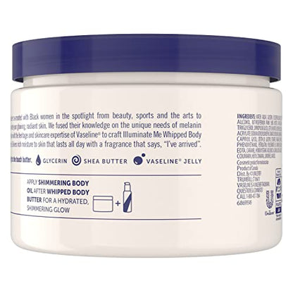 Vaseline Illuminate Me Shea Butter Whipped Body Butter for Melanin Rich Skin Provides 24 Hour Moisturization for Dry Skin 11 oz - PrimeBioHealth - canada supplements