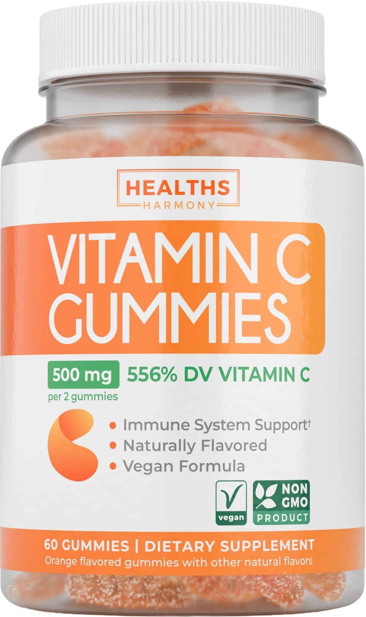 Vegan Vitamin C Gummies for Adults - Immune Support Gummies with Chewable Vitamin C 500mg per Serving for Daily and Seasonal Wellness - High Potency Non-GMO Formula - Orange Flavor (1 Month Supply) - PrimeBioHealth - canada supplements