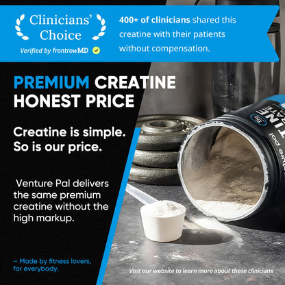 Venture Pal 100% Pure Micronized Creatine Monohydrate Powder, Unflavored Creatine for Women & Men, Vegan, Keto, Gluten Free, 5 g (5000mg) per Serving - PrimeBioHealth - canada supplements