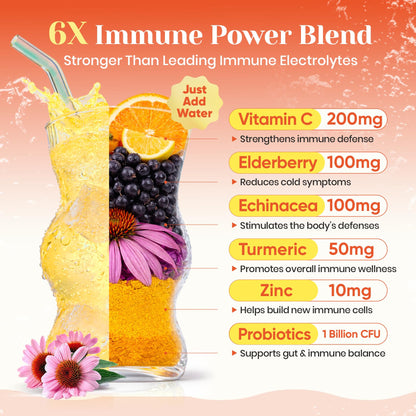 Venture Pal 2-in-1 Hydration + Immune Electrolytes Powder Packets with 7 Electrolytes & 6 Vitamins, Elderberry, Turmeric, Echinacea | Liquid Daily IV Drink Mix - PrimeBioHealth - canada supplements