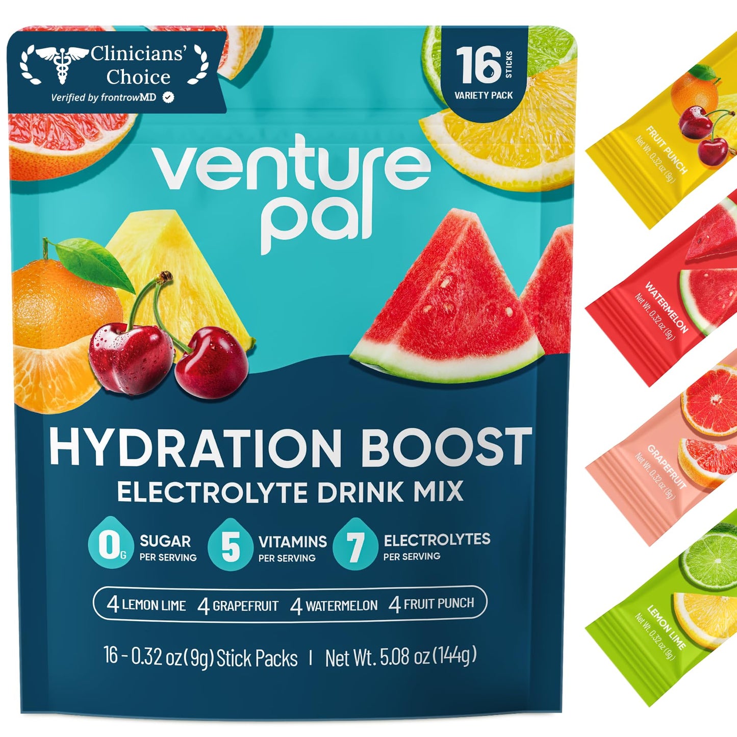 Venture Pal Sugar Free Electrolyte Powder Packets - Liquid Daily IV Hydration Packets for Rapid Rehydration | 7 Electrolytes & 5 Vitamins | Keto Friendly - PrimeBioHealth - canada supplements
