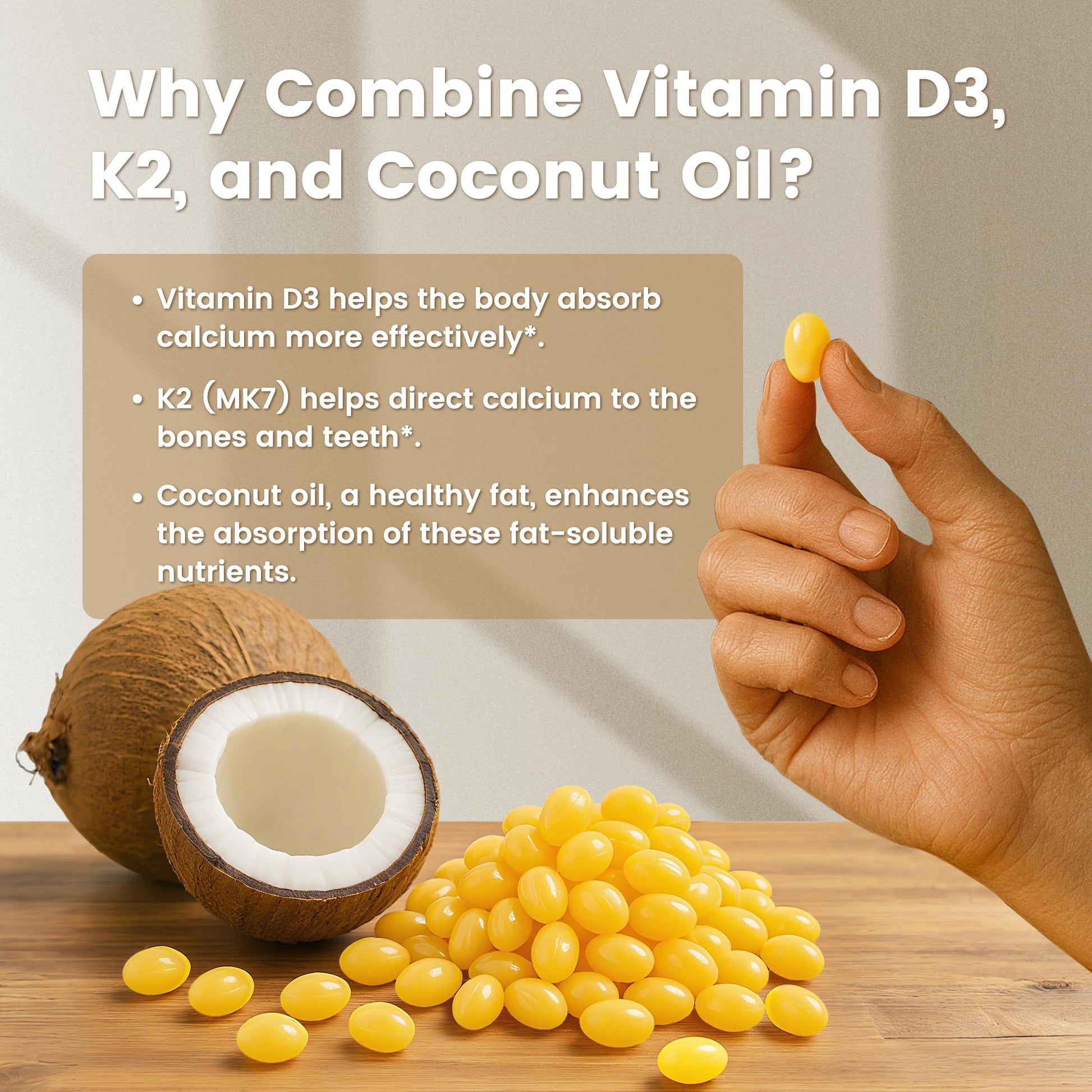 VEV Corefeel Vitamin D3 K2 10,000 IU, 200 mcg MK-7, 300 Coconut Oil Softgels, 2 in 1 Vitamins Supplement D & K (Include MK7), Easy to Swallow - PrimeBioHealth - canada supplements
