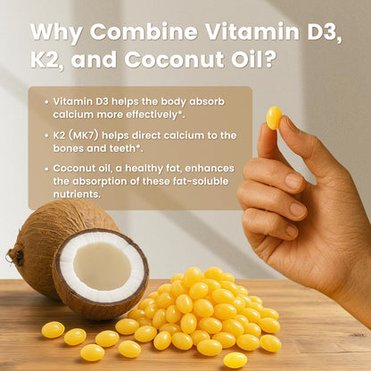VEV Corefeel Vitamin D3 K2 10,000 IU, 200 mcg MK-7, 300 Coconut Oil Softgels, 2 in 1 Vitamins Supplement D & K (Include MK7), Easy to Swallow - PrimeBioHealth - canada supplements
