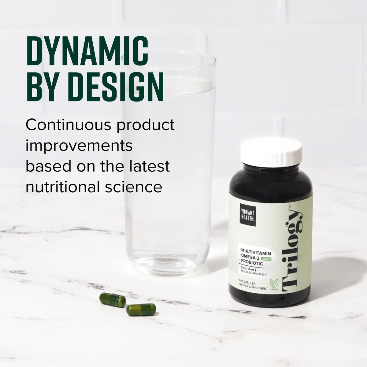 Vibrant Health, Trilogy Vegan, Probiotic Multivitamin with an Essential Blend of Omega-3 from Vegan Algal Oil, Vitamin A, B12, C, D3, E - PrimeBioHealth - canada supplements