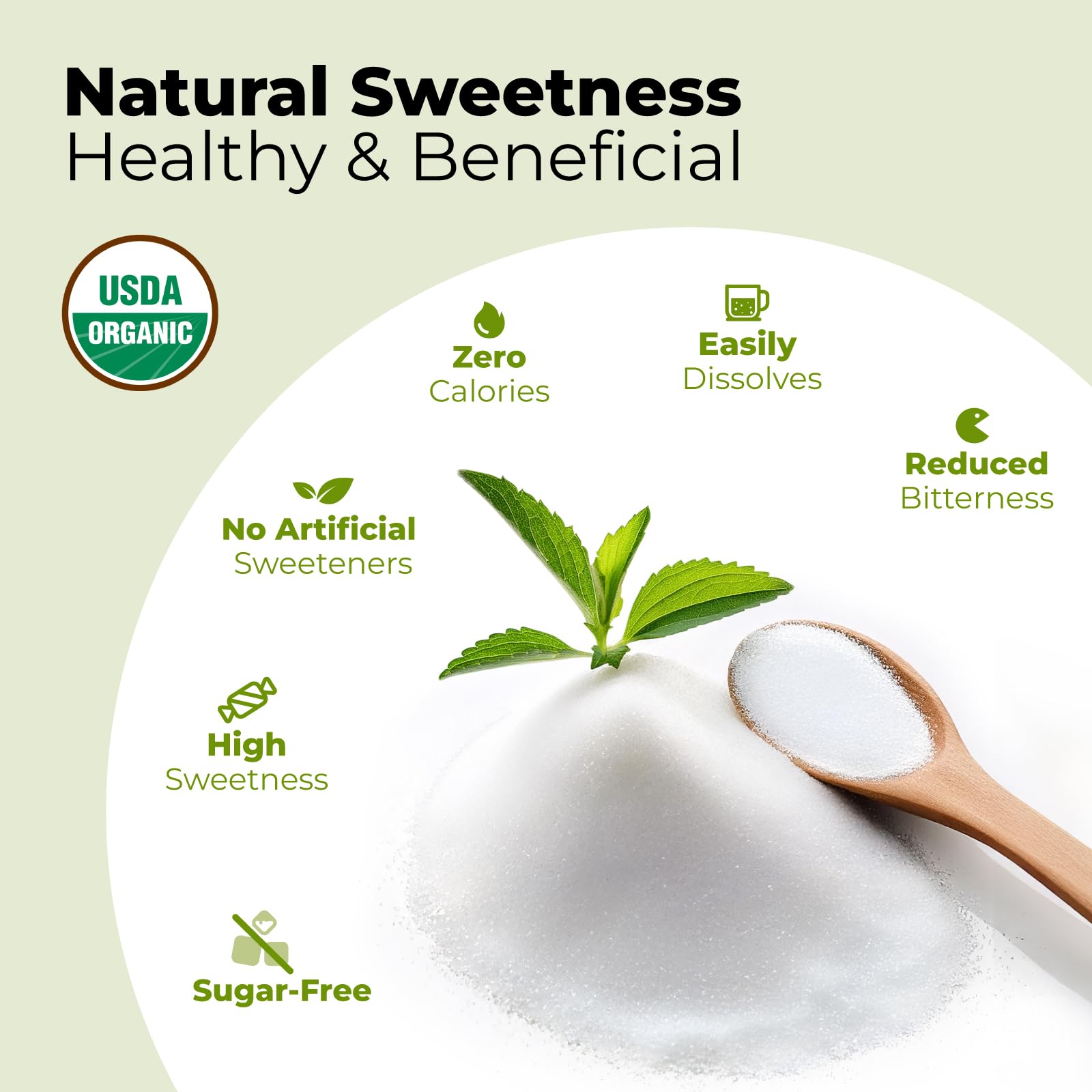 Viccoky Organic Stevia Powder 6oz (171g), Pure Stevia Extract Powder, Sugar-Free & 0 Calories, No Additives - PrimeBioHealth - canada supplements