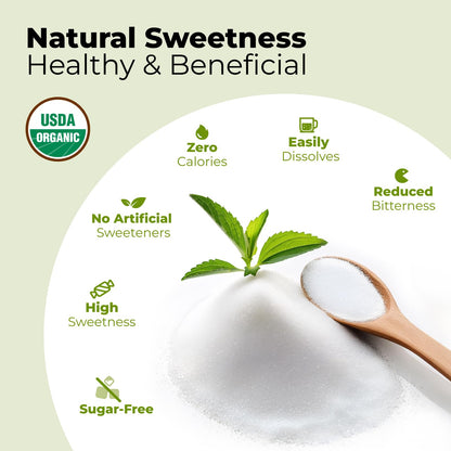 Viccoky Organic Stevia Powder 6oz (171g), Pure Stevia Extract Powder, Sugar-Free & 0 Calories, No Additives - PrimeBioHealth - canada supplements