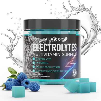 VIFSSG Electrolytes Gummies No Sugar, 120 Chewable Electrolyte Gummies with 6 Electrolytes for Runners and Endurance Sports, Refreshing Blue Raspberry, Hydration Electrolyte Chews, 1 Pack - PrimeBioHealth - canada supplements