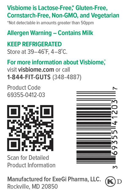 Visbiome® GI Care - High Potency Probiotic - 112.5 Billion CFU Live Probiotics, Original De Simone Formulation - PrimeBioHealth - canada supplements