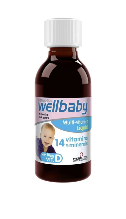 Vitabiotics Wellbaby Multi-Vitamin Liquid - Immune System Multivitamin for Infants and Babies Ages 6 Months to 4 Years - 150mL - PrimeBioHealth - canada supplements