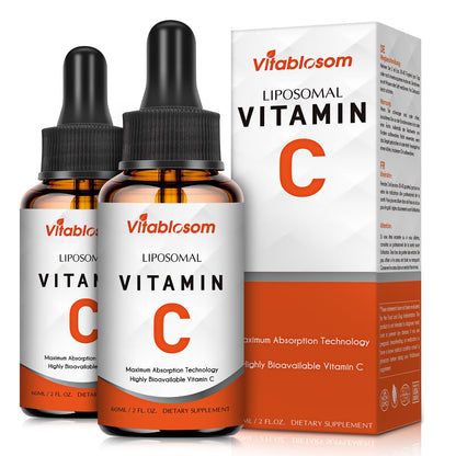Vitablosom Liposomal Vitamin C 2000mg Liquid for Adults, High Absorption VIT C, Maximize Vitamin C, Immune System & Antioxidant Support, 60ML (2 Bottle) - PrimeBioHealth - canada supplements