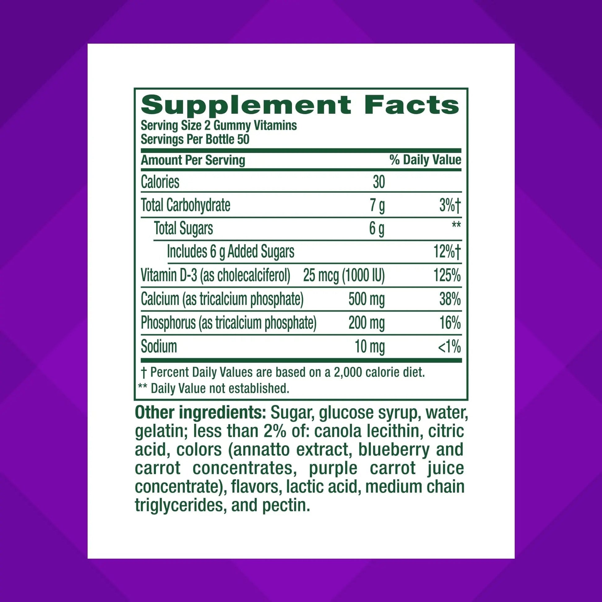 vitafusion Chewable Calcium Gummy Vitamins for Bone and Teeth Support, Calcium Gummies, Fruit and Cream Flavor, 100 Count, 50 Day Supply - PrimeBioHealth - canada supplements