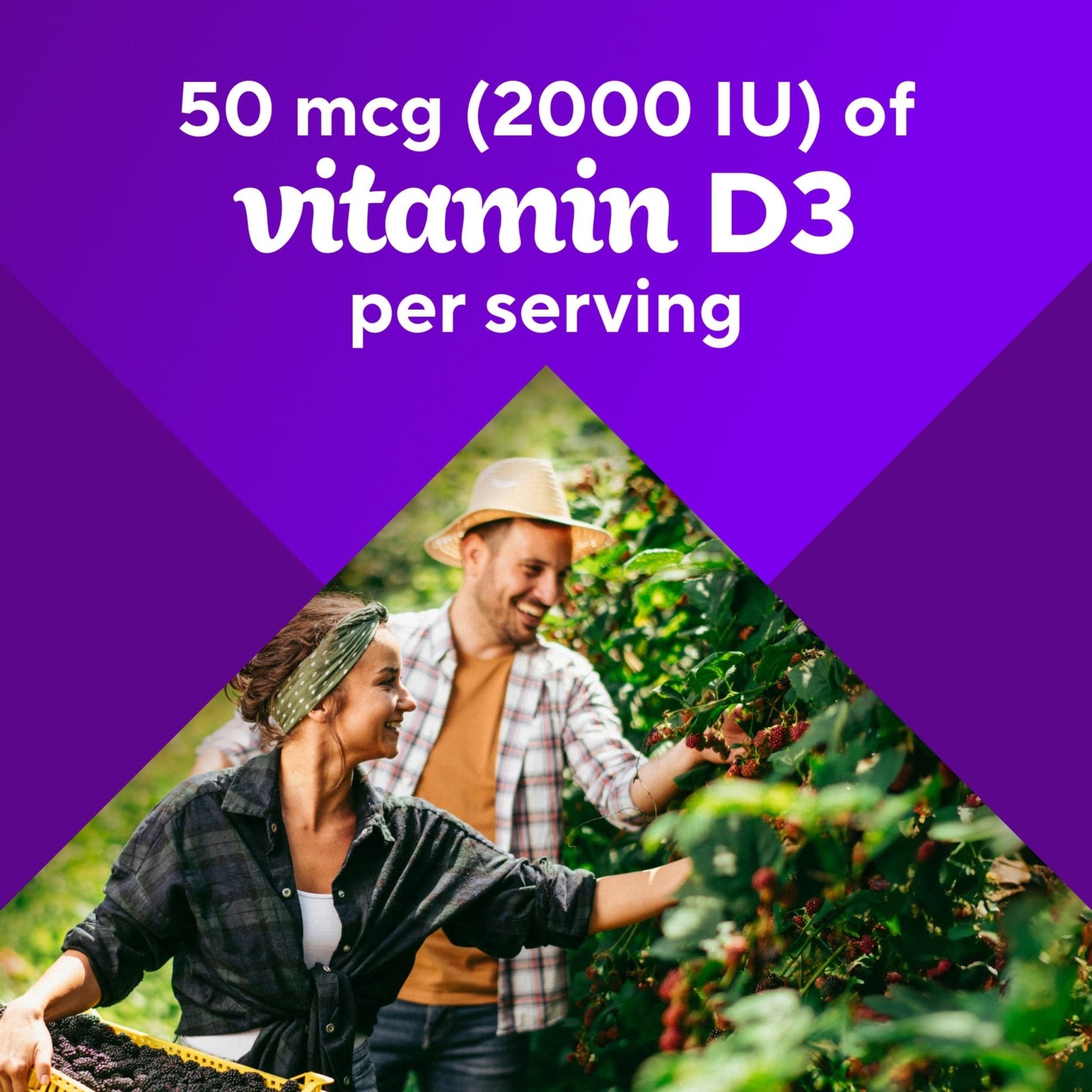 vitafusion Vitamin D3 Gummies, Bone and Immune Support, Peach, Blackberry, Strawberry Flavored - PrimeBioHealth - canada supplements