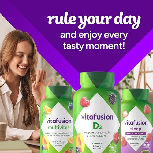 vitafusion Vitamin D3 Gummies, Bone and Immune Support, Peach, Blackberry, Strawberry Flavored - PrimeBioHealth - canada supplements
