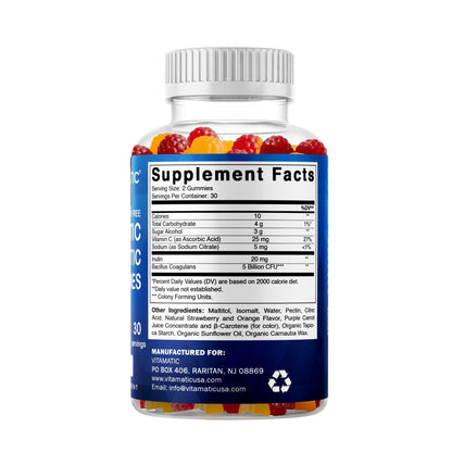 Vitamatic Probiotic Sugar Free Gummies for Men and Women – 5 Billion CFUs Digestive, Immune & Gut Health Support – Gluten Free - PrimeBioHealth - canada supplements