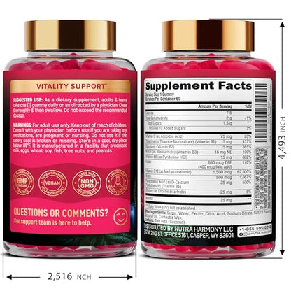 Vitamin B-Complex Gummies for Women & Men - Vitamin B12, B1, B2, B3, B5, B6, B7 & B9 - B Complex with Vitamin C & Choline - Energy, Brain & Mood - PrimeBioHealth - canada supplements