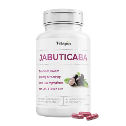 Vitapia Jabuticaba Fruit Powder Supplement for Antioxidant, Better Lung Health, Digestion, Immune Support - 1500mg Per Serving - 90 Vegan Capsules, Non-GMO, Gluten-Free - PrimeBioHealth - canada supplements