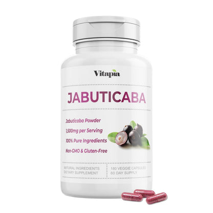 Vitapia Jabuticaba Fruit Powder Supplement for Antioxidant, Better Lung Health, Digestion, Immune Support - 1500mg Per Serving - 90 Vegan Capsules, Non-GMO, Gluten-Free - PrimeBioHealth - canada supplements