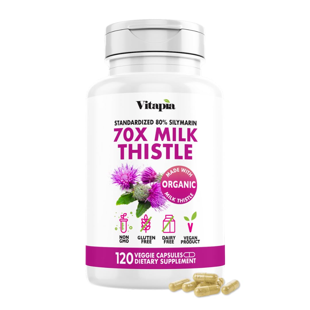 Vitapia Organic Artichoke Extract Supplement - Liver Cleanse Detox & Repair, Liver Health, Digestion, Antioxidant Support - 120 Vegan Capsules, Non GMO, Gluten Free - PrimeBioHealth - canada supplements