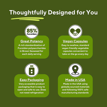 Vitapia Pure Fucoidan 85% Brown Seaweed Extract for Immune, Strong Cellular Health, Digestive Support - 1000mg Fucoidan Per Serving - 120 Veggie Capsules Non-GMO, Gluten-Free, Vegan-Friendly - PrimeBioHealth - canada supplements