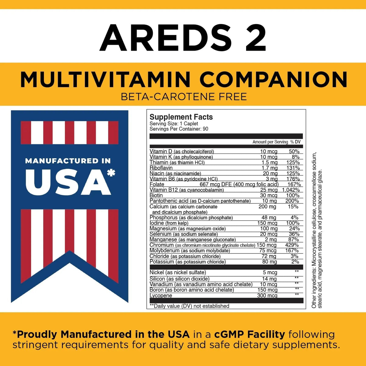 Viteyes Classic AREDS 2 Companion Beta-Carotene Free Multivitamin Supplement, Comprehensive Multivitamin Formula - PrimeBioHealth - canada supplements