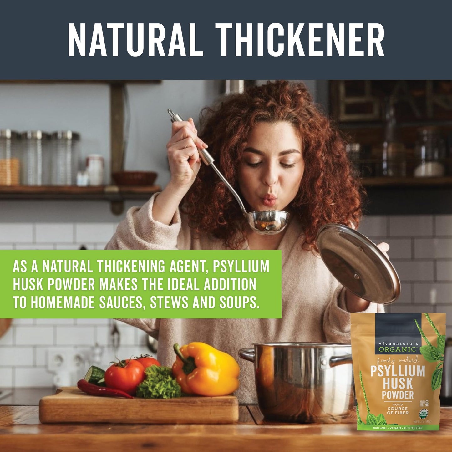 Viva Naturals Organic Psyllium Husk Powder, 24 oz – Finely Ground, Unflavored, Vegan, Keto, Paleo, Non-GMO Plant-Based Superfood, Good Source of Fiber for Gluten-Free Baking, Juices & Smoothies - PrimeBioHealth - canada supplements