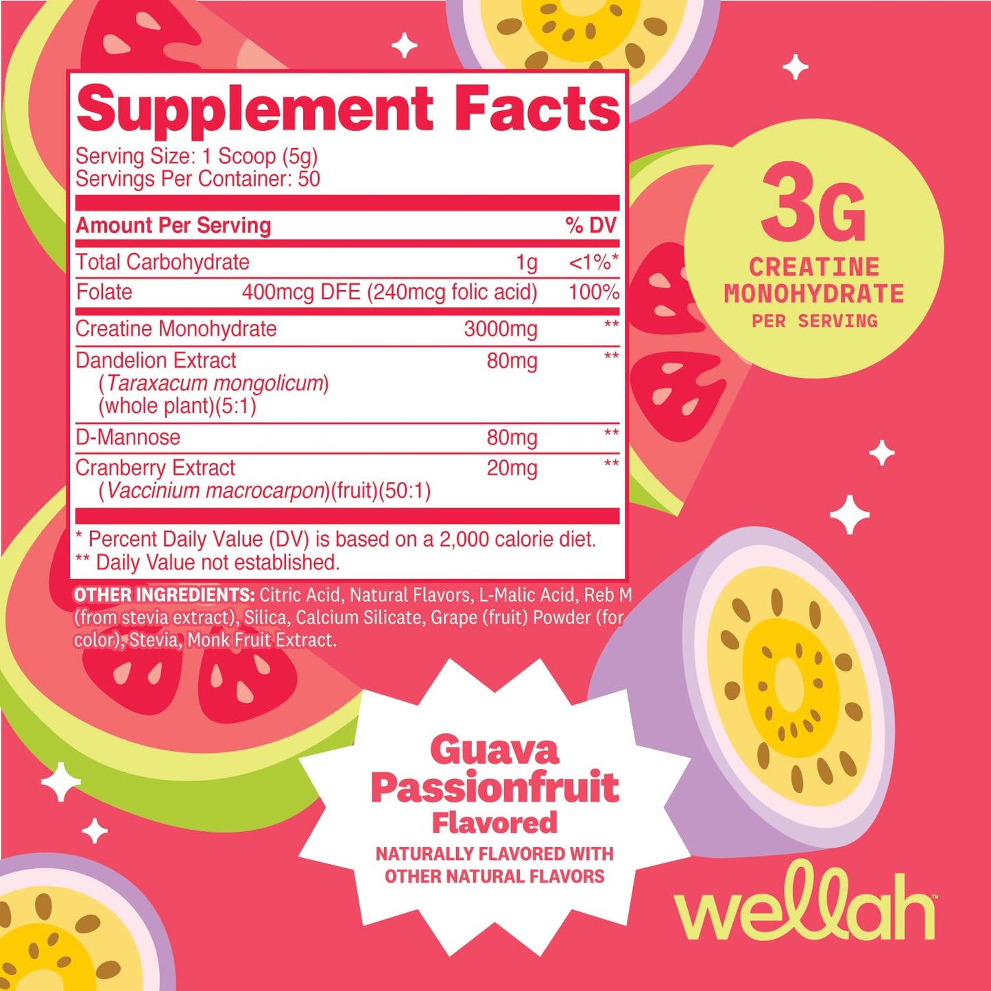 Wellah Creatine for Women - Creatine Monohydrate with Dandelion & Cranberry Extract (50 Servings, Strawberry Lemonade) | Creatine Monohydrate with Dandelion & Cranberry Extract - PrimeBioHealth - canada supplements