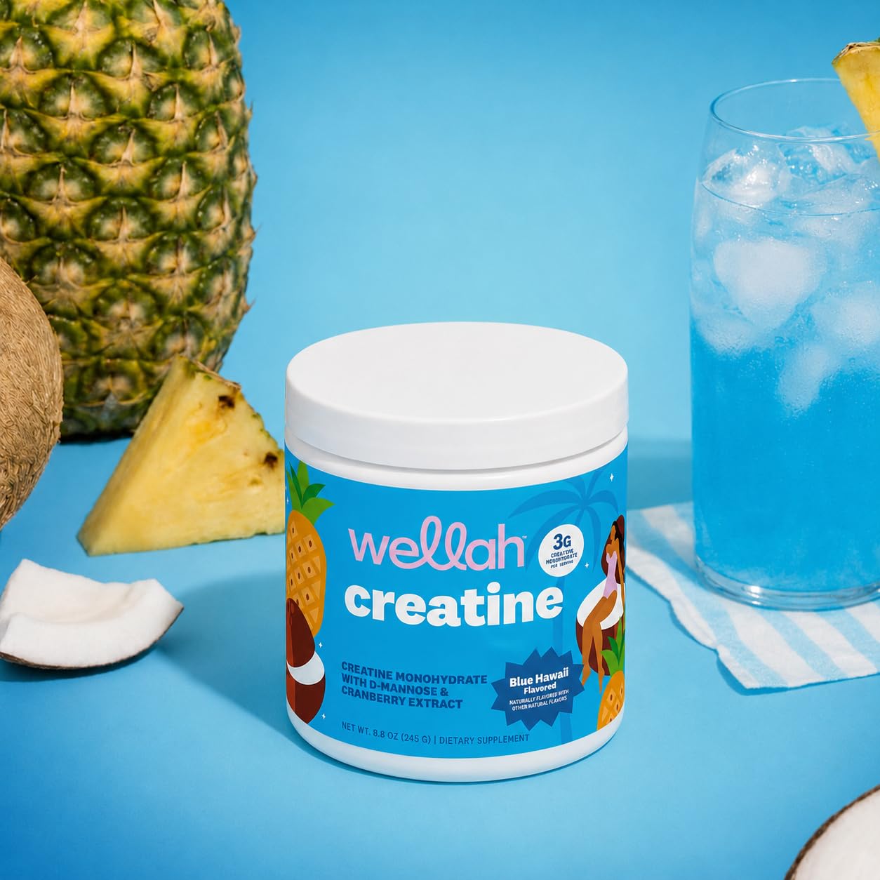Wellah Creatine for Women - Creatine Monohydrate with Dandelion & Cranberry Extract (50 Servings, Strawberry Lemonade) | Creatine Monohydrate with Dandelion & Cranberry Extract - PrimeBioHealth - canada supplements