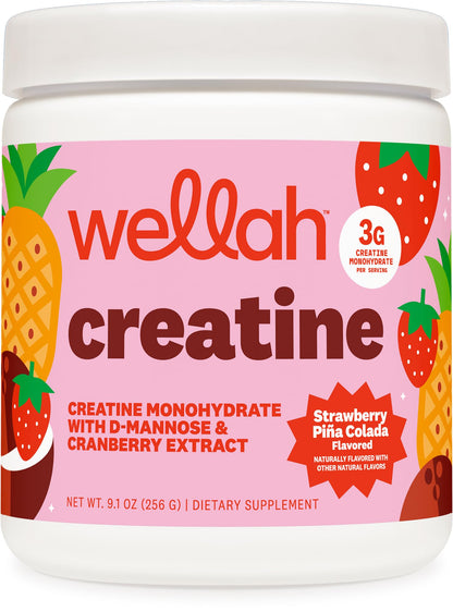 Wellah Creatine for Women - Creatine Monohydrate with Dandelion & Cranberry Extract (50 Servings, Strawberry Lemonade) | Creatine Monohydrate with Dandelion & Cranberry Extract - PrimeBioHealth - canada supplements