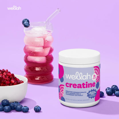 Wellah Creatine for Women - Creatine Monohydrate with Dandelion & Cranberry Extract (50 Servings, Strawberry Lemonade) | Creatine Monohydrate with Dandelion & Cranberry Extract - PrimeBioHealth - canada supplements