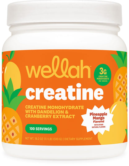 Wellah Creatine for Women - Creatine Monohydrate with Dandelion & Cranberry Extract (50 Servings, Strawberry Lemonade) | Creatine Monohydrate with Dandelion & Cranberry Extract - PrimeBioHealth - canada supplements