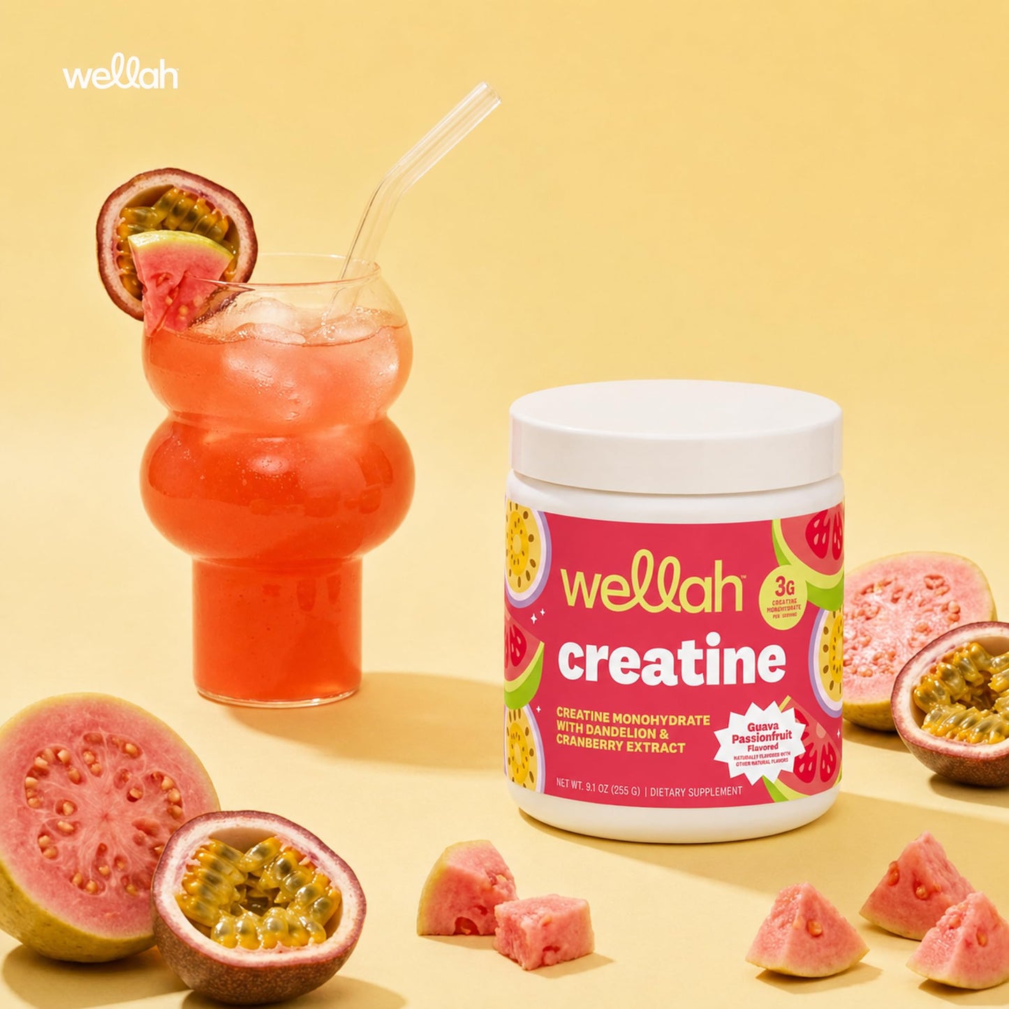 Wellah Creatine for Women - Creatine Monohydrate with Dandelion & Cranberry Extract (50 Servings, Strawberry Lemonade) | Creatine Monohydrate with Dandelion & Cranberry Extract - PrimeBioHealth - canada supplements