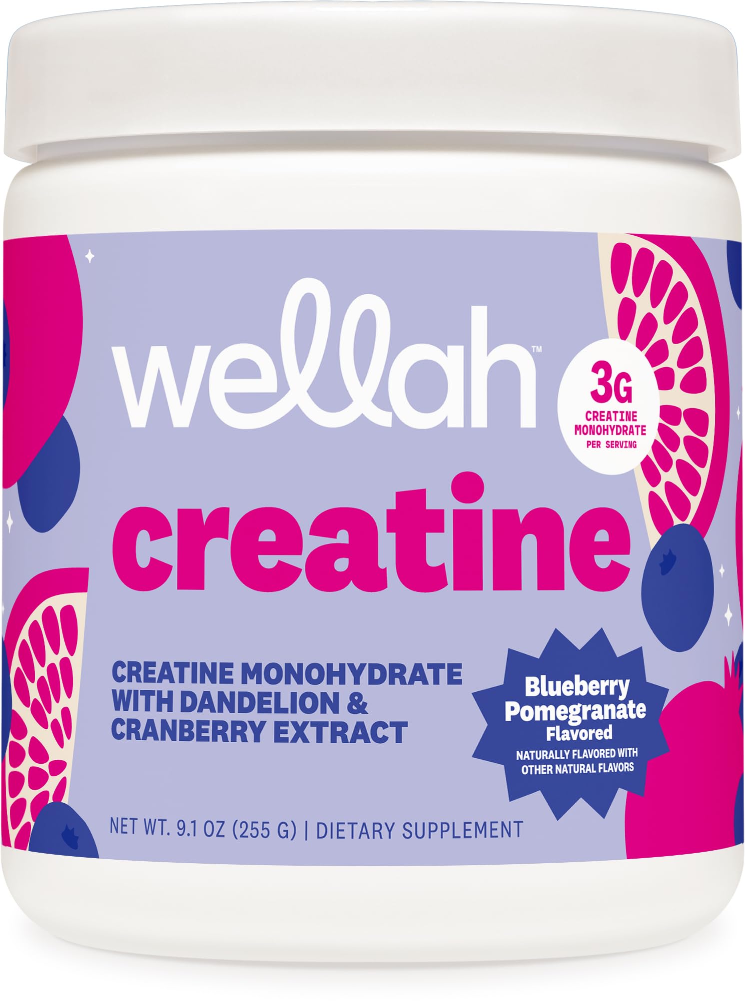 Wellah Creatine for Women - Creatine Monohydrate with Dandelion & Cranberry Extract (50 Servings, Strawberry Lemonade) | Creatine Monohydrate with Dandelion & Cranberry Extract - PrimeBioHealth - canada supplements