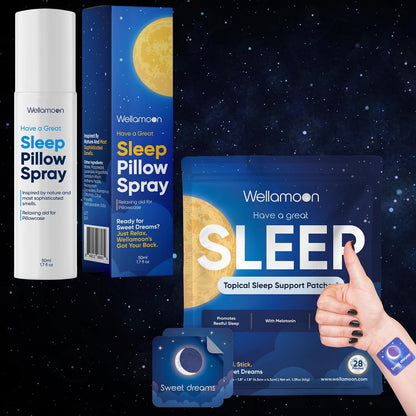Wellamoon Nighttime Relaxation Duo – Lavender Pillow Spray & Botanical Wellness Patches with Melatonin – Evening Self-Care Routine for Adults - PrimeBioHealth - canada supplements