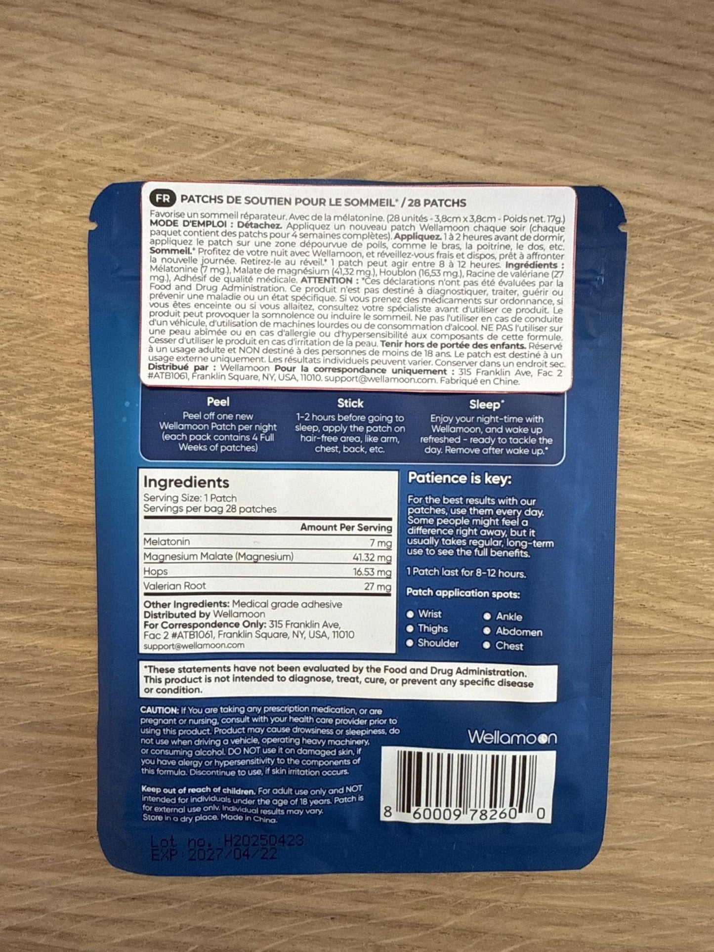 Wellamoon Original Sleep Patches for Adults Extra Strength | Easy-to-Apply Sleep Patch with Melatonin & Valerian | Relax & Wake Up Refreshed | Long-Lasting Night Comfort for Men & Women | 28 Patches - PrimeBioHealth - canada supplements