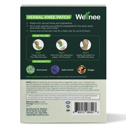 Wellnee Knee & Joint Wellness Bundle – Herbal Patches (30 pcs) & Support Capsules (90 servings) - PrimeBioHealth - canada supplements