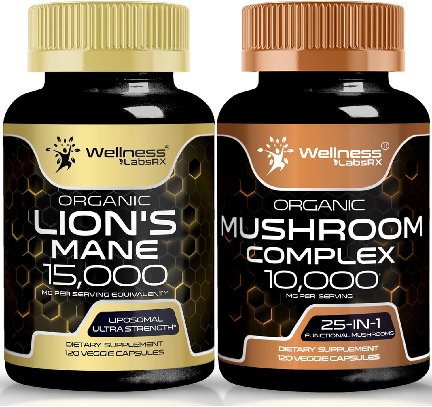 WELLNESS LABSRX Lions Mane Supplement Capsules and Mushroom Capsules | Bundle - PrimeBioHealth - canada supplements