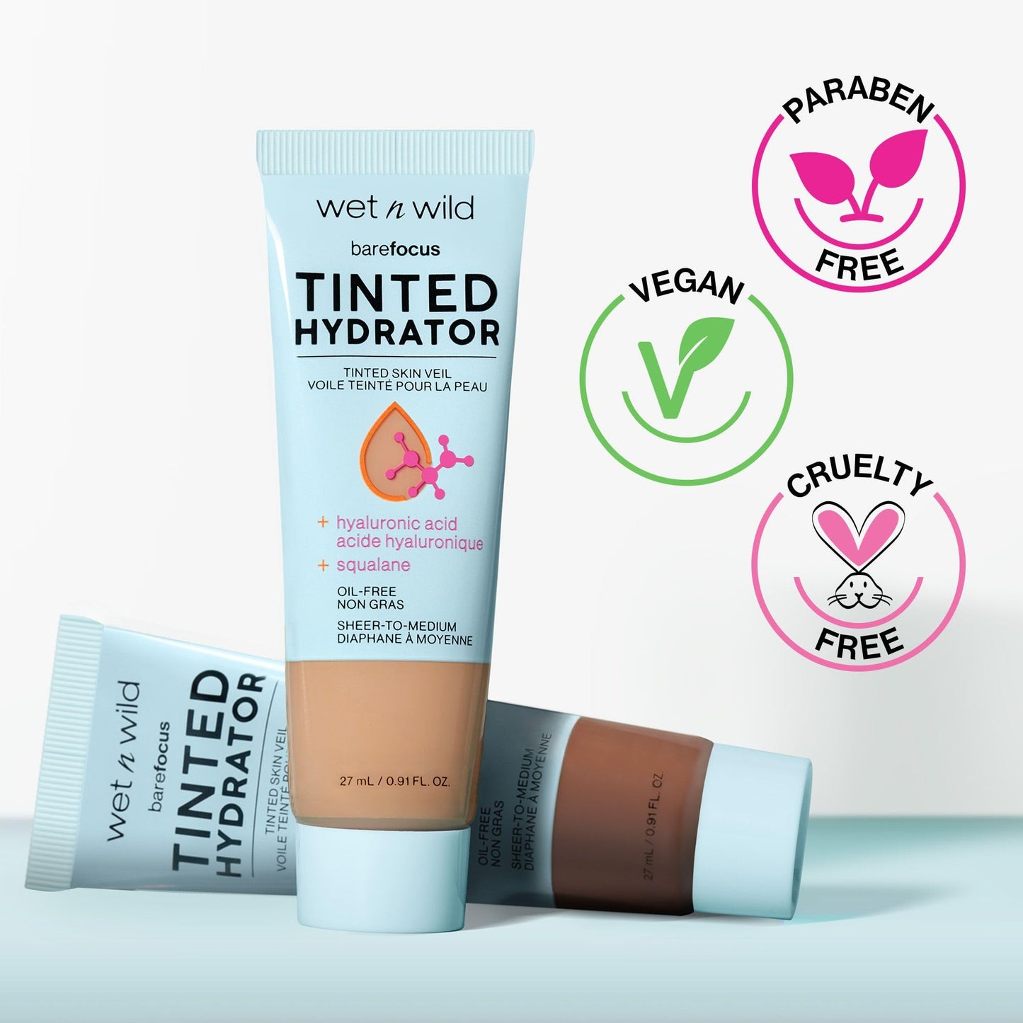 wet n wild Bare Focus Tinted Hydrator Tinted Skin Veil, Lightweight Buildable Coverage with Hyaluronic Acid & Vegan Squalane, Sheer-to-Medium Coverage - PrimeBioHealth - canada supplements