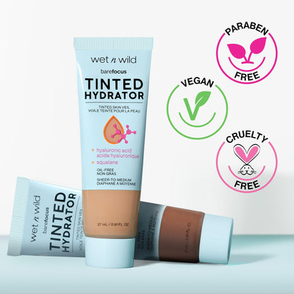 wet n wild Bare Focus Tinted Hydrator Tinted Skin Veil, Lightweight Buildable Coverage with Hyaluronic Acid & Vegan Squalane, Sheer-to-Medium Coverage - PrimeBioHealth - canada supplements