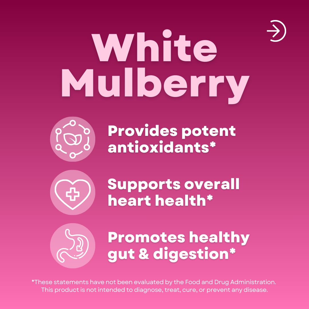 White Mulberry Leaf Extract 1000mg - 12:1 Morus Alba Extract - Antioxidant, Heart Health, Overall Metabolism Support - 180 Veggie Capsules - Non GMO, Gluten Free, Vegan Friendly Supplement - PrimeBioHealth - canada supplements