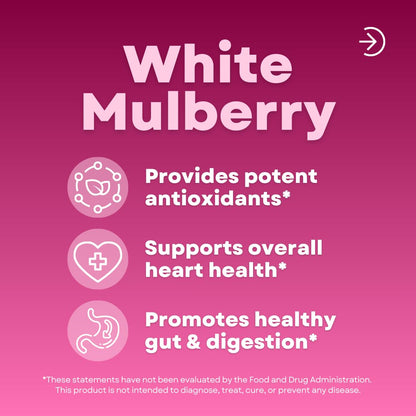 White Mulberry Leaf Extract 1000mg - 12:1 Morus Alba Extract - Antioxidant, Heart Health, Overall Metabolism Support - 180 Veggie Capsules - Non GMO, Gluten Free, Vegan Friendly Supplement - PrimeBioHealth - canada supplements