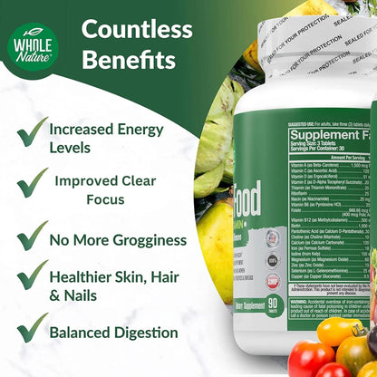 Whole Nature Whole Food Multivitamin for Men and Women Complete Daily Superfood Vitamins Plus Minerals Digestive Enzymes - PrimeBioHealth - canada supplements