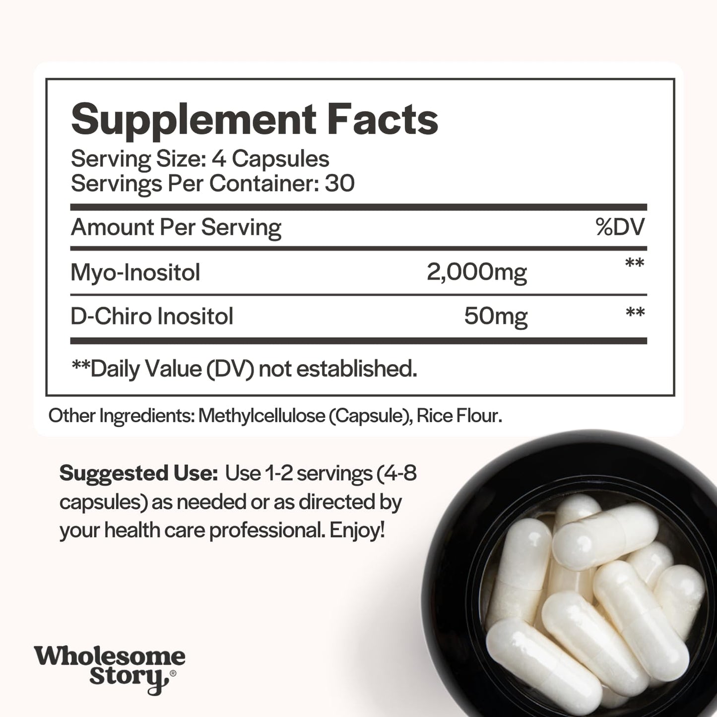 Wholesome Story Myo-Inositol & D-Chiro Inositol Supplement for Women | Fertility Supplements for Hormonal Balance & Ovarian Health Support - PrimeBioHealth - canada supplements