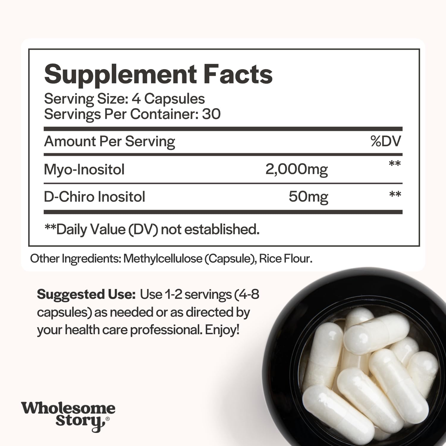 Wholesome Story Myo-Inositol & D-Chiro Inositol Supplement for Women | Fertility Supplements for Hormonal Balance & Ovarian Health Support - PrimeBioHealth - canada supplements