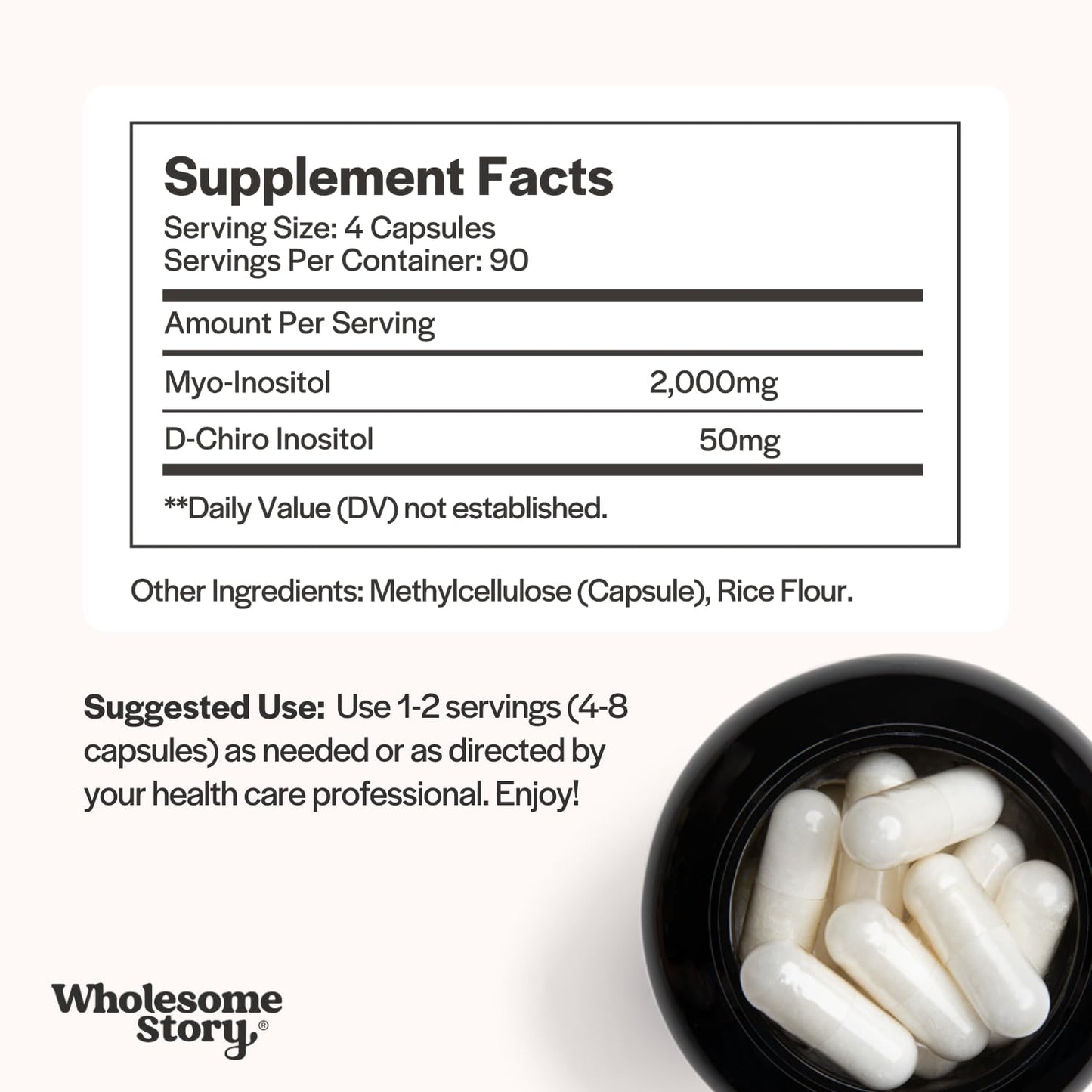 Wholesome Story Myo-Inositol & D-Chiro Inositol Supplement for Women | Fertility Supplements for Hormonal Balance & Ovarian Health Support - PrimeBioHealth - canada supplements