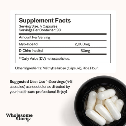 Wholesome Story Myo-Inositol & D-Chiro Inositol Supplement for Women | Fertility Supplements for Hormonal Balance & Ovarian Health Support - PrimeBioHealth - canada supplements