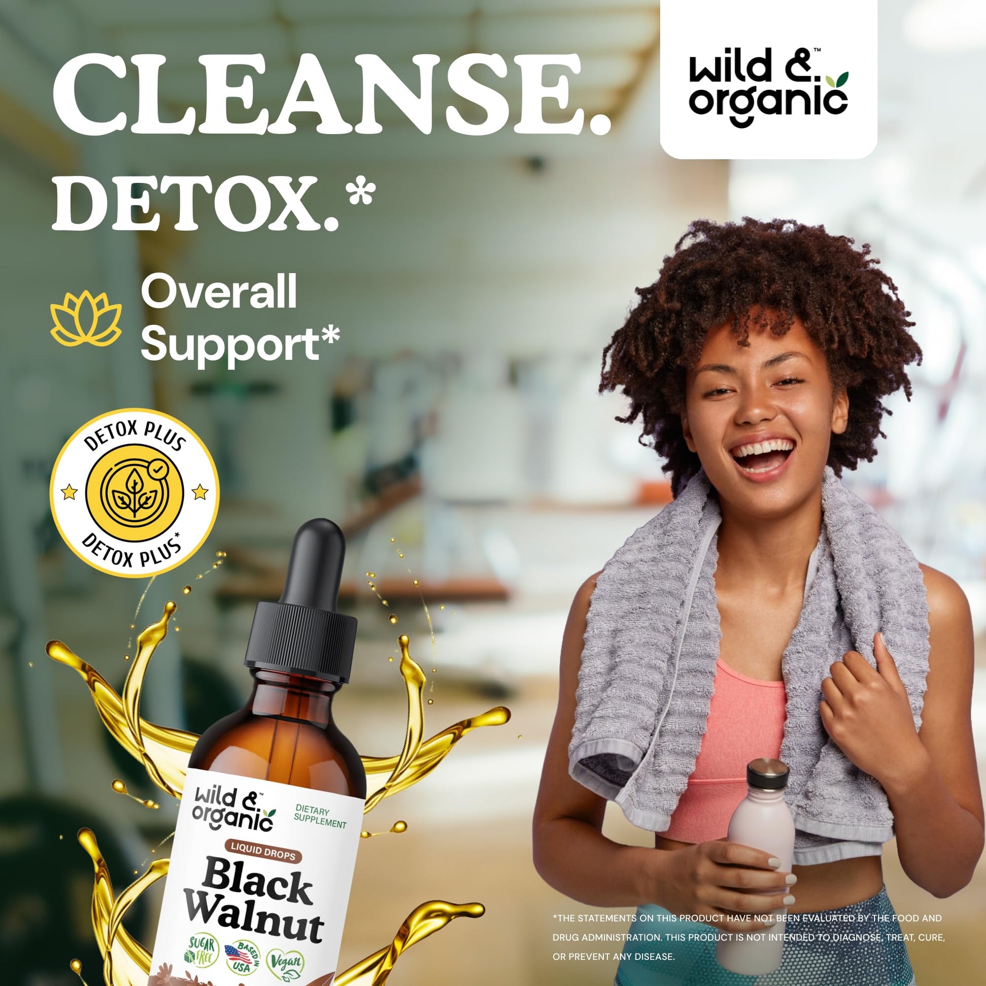 Wild & Organic Black Walnut Hull Tincture - Cleanse & Gut Support - Black Walnut Extract Supplement - Fast Absorption Liquid Drops - Add to Tea & Mix with Powder - Without Alcohol & Sugar - 4 fl oz - PrimeBioHealth - canada supplements